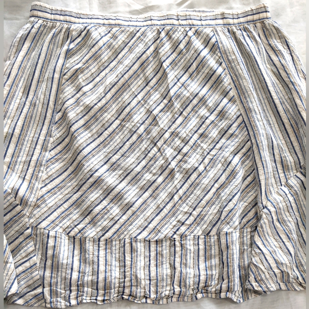 Lane Bryant Women's Linen Blend Pull On Striped Skirt - Picture 3 of 9